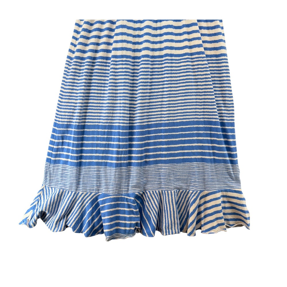 Vineyard Vines Womens Blue White Striped Surplice Maxi Dress Ruffle Hem Large - Picture 3 of 10